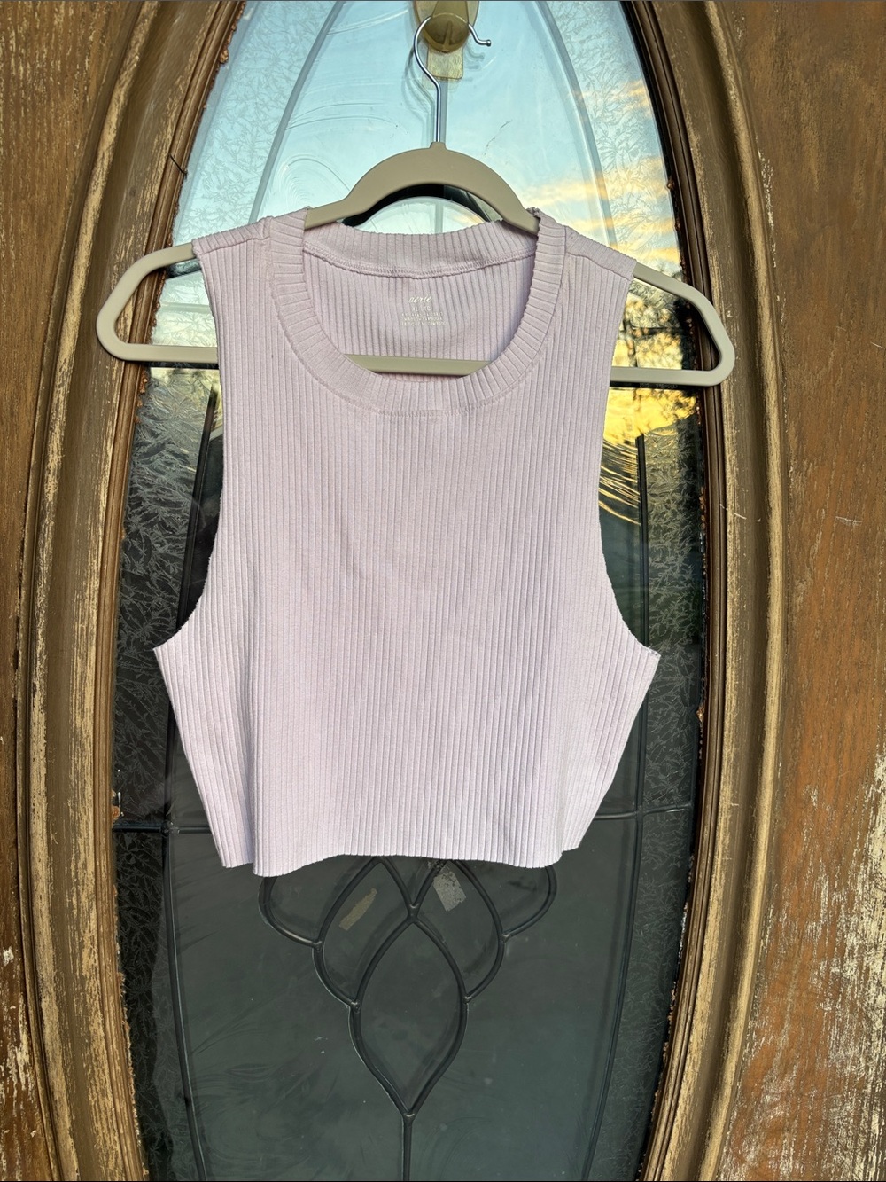 aerie lilac ribbed crop top! Womens XL